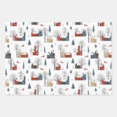 Quaint Country Woodland Scene Set van 3 Inpakpapier Vel (Voorkant 2)