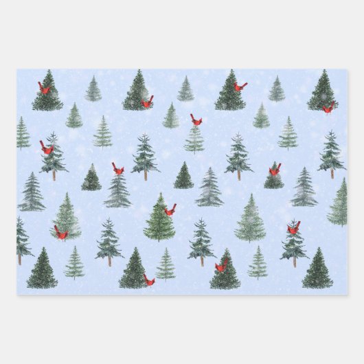 Quaint Country Woodland Scene Set van 3 Inpakpapier Vel (Voorkant)