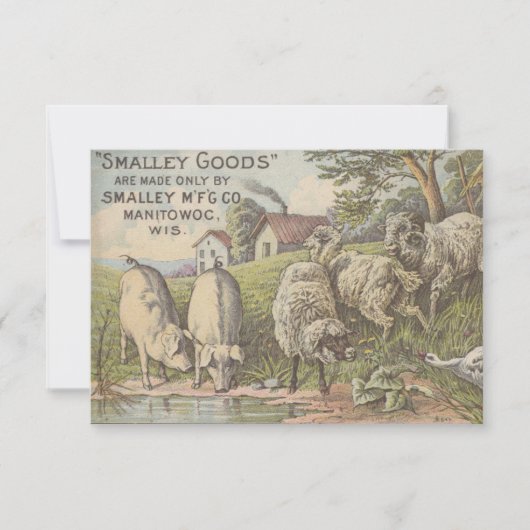 Quaint Farmhouse Animals Rustin Country Scene Bedankkaart (Voorkant)