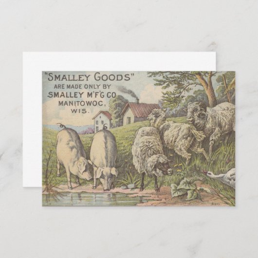 Quaint Farmhouse Animals Rustin Country Scene Bedankkaart (Voorkant / Achterkant)