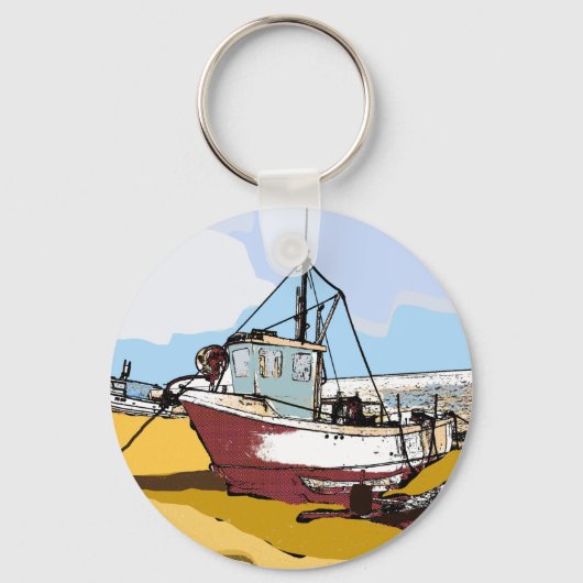Quaint Fishing Boat Sleutelhanger (Voorkant)