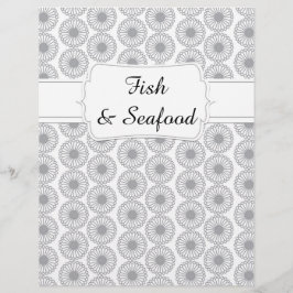 Quaint Gray Floral Recipe Divider