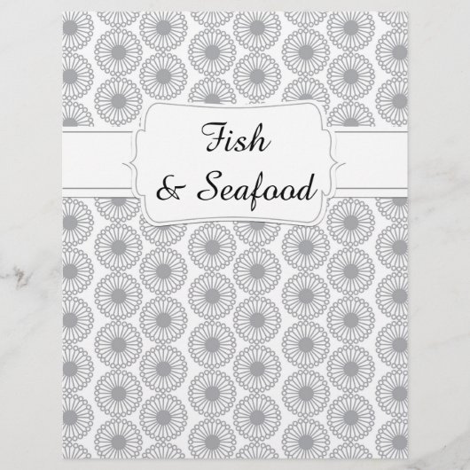 Quaint Gray Floral Recipe Divider (Voorkant)