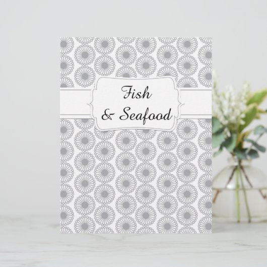 Quaint Gray Floral Recipe Divider (Staand voorkant)
