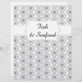 Quaint Gray Floral Recipe Divider (Voorkant / Achterkant)