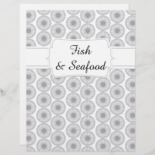 Quaint Gray Floral Recipe Divider (Voorkant / Achterkant)