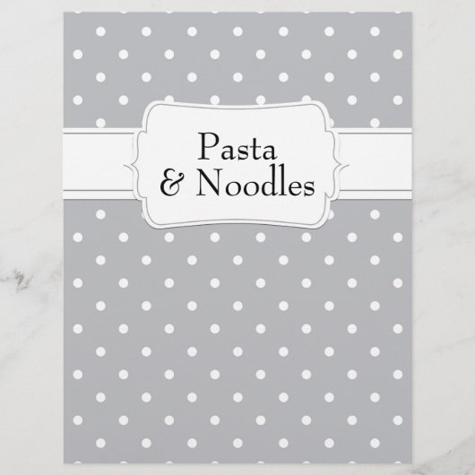Quaint Gray Polkadot Pattern Recipe Divider (Voorkant)