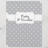 Quaint Gray Polkadot Pattern Recipe Divider (Voorkant / Achterkant)
