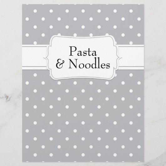 Quaint Gray Polkadot Pattern Recipe Divider (Achterkant)