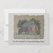 Quaint House & American Flag Kaart (Voorkant)