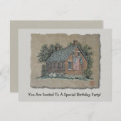 Quaint House & American Flag Kaart (Voorkant / Achterkant)