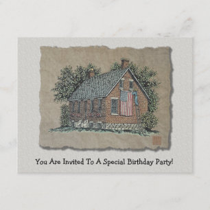Quaint House & American Flag Kaart