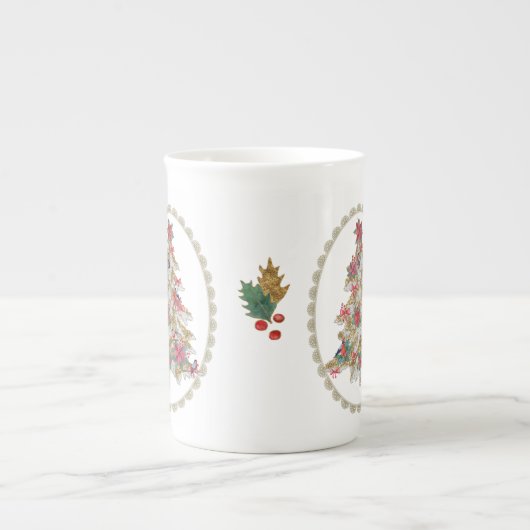 Quaint kerstbomen porselein kop (Voorkant)