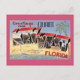 Quaint Key West, Florida Retro  Briefkaart