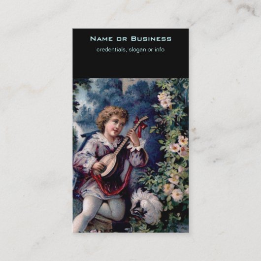 Quaint  Mandolin Player Visitekaartje (Voorkant)
