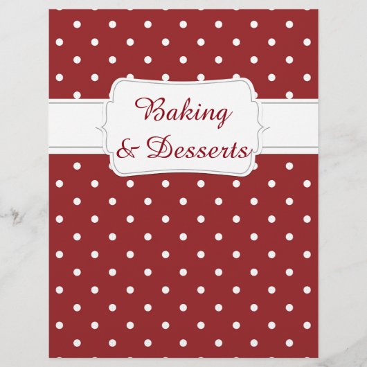 Quaint Maroon Dot Pattern Recipe Divider (Voorkant)