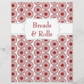 Quaint Maroon Floral Recipe Divider (Achterkant)