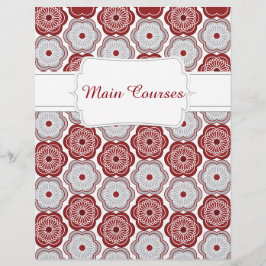 Quaint Maroon & Gray Floral Recipe Divider
