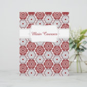 Quaint Maroon & Gray Floral Recipe Divider (Staand voorkant)