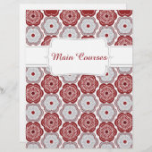 Quaint Maroon & Gray Floral Recipe Divider (Voorkant / Achterkant)