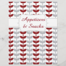 Quaint Maroon & Gray Vine Recipe Divider