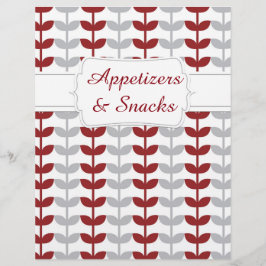 Quaint Maroon & Gray Vine Recipe Divider