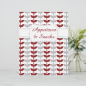 Quaint Maroon & Gray Vine Recipe Divider (Staand voorkant)