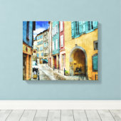 Quaint Old Cobblestone Street Canvas Afdruk (Insitu (Houten vloer))