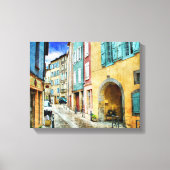 Quaint Old Cobblestone Street Canvas Afdruk (Voorkant)