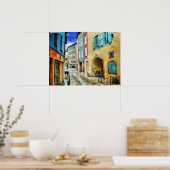Quaint Old Cobblestone Street Poster (Keuken)