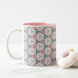 Quaint, Quiet, Retro Roze Patroon Koffie Mok