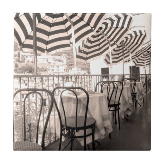 Quaint restaurant balcony, Italië Tegeltje (Voorkant)