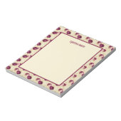 Quaint Romantic Burgundy-Rozen op Cream Notitieblok (Linkerzijde)