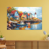 Quaint Seaside Vissen Village Canvas Afdruk (Insitu (Woonkamer))