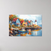 Quaint Seaside Vissen Village Canvas Afdruk (Voorkant)