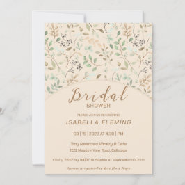 Quaint Verf Floral Bridal Shower Uitnodiging