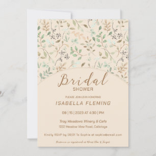 Quaint Verf Floral Bridal Shower Uitnodiging