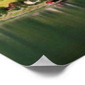 Quaint Village door de fjord, Noorwegen Poster (Hoek)