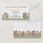 Quaint Village Street Real Estate Visitekaartjes (Voorkant / Achterkant)