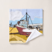 Quaint Vissen Boat Bad Handdoek (Wasdoekje)