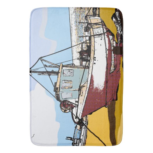 Quaint Vissen Boat Badmat (Voorkant Verticaal)