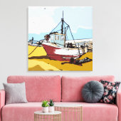 Quaint Vissen Boat Canvas Afdruk (Insitu (Woonkamer))