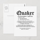 Quaker Definition Briefkaart (Voorkant / Achterkant)