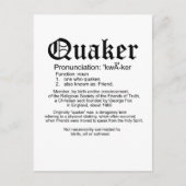 Quaker Definition Briefkaart (Voorkant)