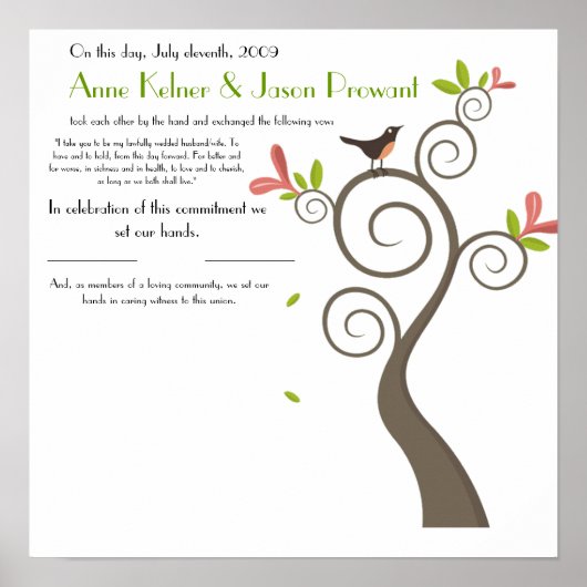 Quaker huwelijks Certificate - Huge - Gepersonalis Poster (Voorkant)