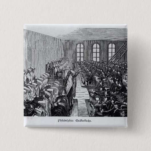 Quaker Meeting, Philadelphia Vierkante Button 5,1 Cm (Voorkant)