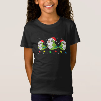 Quaker Parrot Bird kerstlampjes Funny Pet Xmas T-shirt