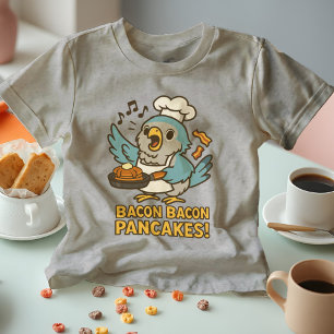 Quaker Parrot Chef Zingen Bacon Pannenkoeken Grapp Tri-Blend Shirt