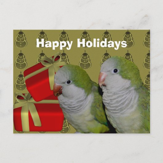 Quaker Parrot-kerstfeestdag Briefkaart (Voorkant)