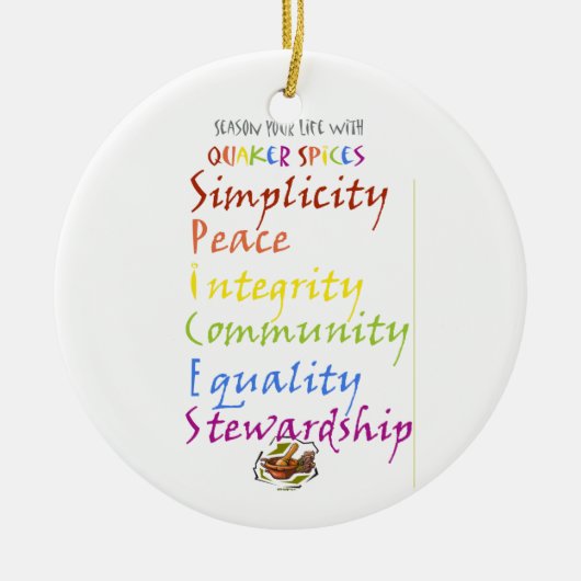 Quaker Specices Keramisch Ornament (Voorkant)